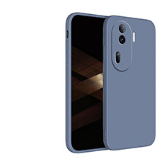 Silikon Hülle Handyhülle Ultra Dünn Flexible Schutzhülle 360 Grad Ganzkörper Tasche für Oppo Reno11 Pro 5G Lavendel Grau