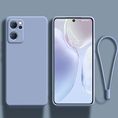 Silikon Hülle Handyhülle Ultra Dünn Flexible Schutzhülle 360 Grad Ganzkörper Tasche für Oppo Reno7 SE 5G Lavendel Grau