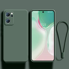 Silikon Hülle Handyhülle Ultra Dünn Flexible Schutzhülle 360 Grad Ganzkörper Tasche für Oppo Reno7 SE 5G Nachtgrün