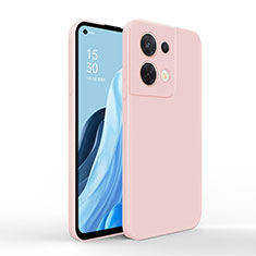 Silikon Hülle Handyhülle Ultra Dünn Flexible Schutzhülle 360 Grad Ganzkörper Tasche für Oppo Reno8 5G Rosa