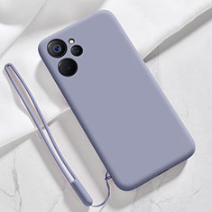 Silikon Hülle Handyhülle Ultra Dünn Flexible Schutzhülle 360 Grad Ganzkörper Tasche für Realme 10 5G Lavendel Grau