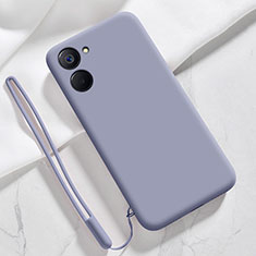 Silikon Hülle Handyhülle Ultra Dünn Flexible Schutzhülle 360 Grad Ganzkörper Tasche für Realme Q5x 5G Lavendel Grau