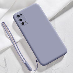 Silikon Hülle Handyhülle Ultra Dünn Flexible Schutzhülle 360 Grad Ganzkörper Tasche für Realme X7 5G Lavendel Grau