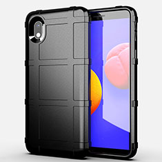 Silikon Hülle Handyhülle Ultra Dünn Flexible Schutzhülle 360 Grad Ganzkörper Tasche für Samsung Galaxy A01 Core Schwarz