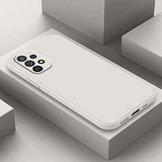Silikon Hülle Handyhülle Ultra Dünn Flexible Schutzhülle 360 Grad Ganzkörper Tasche für Samsung Galaxy A23 4G Weiß