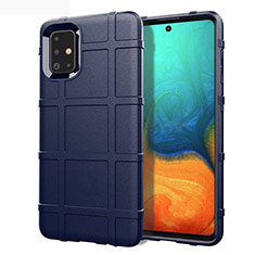 Silikon Hülle Handyhülle Ultra Dünn Flexible Schutzhülle 360 Grad Ganzkörper Tasche für Samsung Galaxy A71 4G A715 Blau