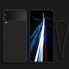 Silikon Hülle Handyhülle Ultra Dünn Flexible Schutzhülle 360 Grad Ganzkörper Tasche für Samsung Galaxy Z Flip3 5G Schwarz