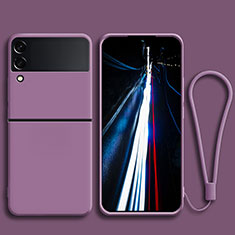 Silikon Hülle Handyhülle Ultra Dünn Flexible Schutzhülle 360 Grad Ganzkörper Tasche für Samsung Galaxy Z Flip3 5G Violett
