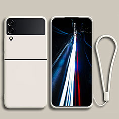 Silikon Hülle Handyhülle Ultra Dünn Flexible Schutzhülle 360 Grad Ganzkörper Tasche für Samsung Galaxy Z Flip3 5G Weiß