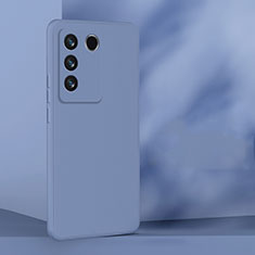 Silikon Hülle Handyhülle Ultra Dünn Flexible Schutzhülle 360 Grad Ganzkörper Tasche für Vivo V27e 5G Lavendel Grau
