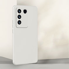Silikon Hülle Handyhülle Ultra Dünn Flexible Schutzhülle 360 Grad Ganzkörper Tasche für Vivo V27e 5G Weiß