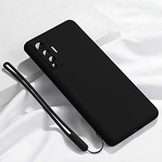 Silikon Hülle Handyhülle Ultra Dünn Flexible Schutzhülle 360 Grad Ganzkörper Tasche für Vivo X50 5G Schwarz