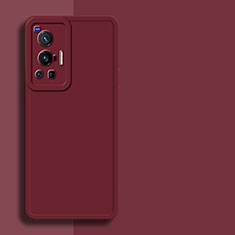 Silikon Hülle Handyhülle Ultra Dünn Flexible Schutzhülle 360 Grad Ganzkörper Tasche für Vivo X70 Pro 5G Rot