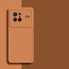 Silikon Hülle Handyhülle Ultra Dünn Flexible Schutzhülle 360 Grad Ganzkörper Tasche für Vivo X80 5G Orange