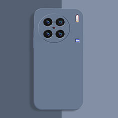 Silikon Hülle Handyhülle Ultra Dünn Flexible Schutzhülle 360 Grad Ganzkörper Tasche für Vivo X90 Pro 5G Lavendel Grau