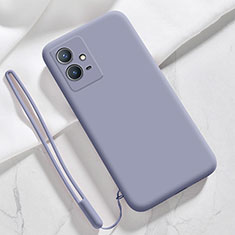 Silikon Hülle Handyhülle Ultra Dünn Flexible Schutzhülle 360 Grad Ganzkörper Tasche für Vivo Y55s 5G Lavendel Grau