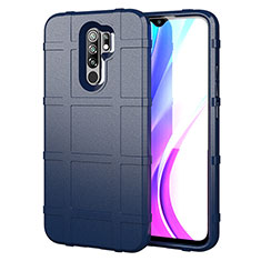 Silikon Hülle Handyhülle Ultra Dünn Flexible Schutzhülle 360 Grad Ganzkörper Tasche für Xiaomi Redmi 9 Prime India Blau