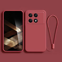 Silikon Hülle Handyhülle Ultra Dünn Flexible Schutzhülle 360 Grad Ganzkörper Tasche für Xiaomi Redmi K70 5G Rot