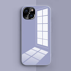 Silikon Hülle Handyhülle Ultra Dünn Flexible Schutzhülle 360 Grad Ganzkörper Tasche G01 für Apple iPhone 14 Plus Lavendel Grau