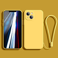 Silikon Hülle Handyhülle Ultra Dünn Flexible Schutzhülle 360 Grad Ganzkörper Tasche G02 für Apple iPhone 14 Gelb