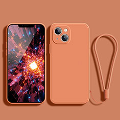 Silikon Hülle Handyhülle Ultra Dünn Flexible Schutzhülle 360 Grad Ganzkörper Tasche G02 für Apple iPhone 14 Orange
