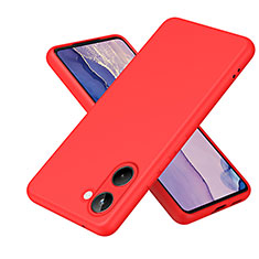 Silikon Hülle Handyhülle Ultra Dünn Flexible Schutzhülle 360 Grad Ganzkörper Tasche H01P für Realme 10 4G Rot