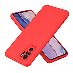 Silikon Hülle Handyhülle Ultra Dünn Flexible Schutzhülle 360 Grad Ganzkörper Tasche H01P für Xiaomi Redmi Note 10 4G Rot