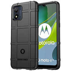 Silikon Hülle Handyhülle Ultra Dünn Flexible Schutzhülle 360 Grad Ganzkörper Tasche J01S für Motorola Moto E13 Schwarz