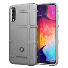 Silikon Hülle Handyhülle Ultra Dünn Flexible Schutzhülle 360 Grad Ganzkörper Tasche J01S für Samsung Galaxy A30S Grau