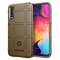 Silikon Hülle Handyhülle Ultra Dünn Flexible Schutzhülle 360 Grad Ganzkörper Tasche J01S für Samsung Galaxy A50S Braun