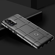Silikon Hülle Handyhülle Ultra Dünn Flexible Schutzhülle 360 Grad Ganzkörper Tasche J01S für Samsung Galaxy A71 5G Schwarz