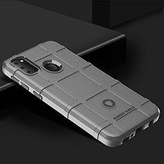 Silikon Hülle Handyhülle Ultra Dünn Flexible Schutzhülle 360 Grad Ganzkörper Tasche J01S für Samsung Galaxy M21 Grau