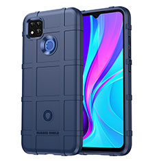 Silikon Hülle Handyhülle Ultra Dünn Flexible Schutzhülle 360 Grad Ganzkörper Tasche J01S für Xiaomi Redmi 9 Activ Blau