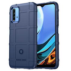 Silikon Hülle Handyhülle Ultra Dünn Flexible Schutzhülle 360 Grad Ganzkörper Tasche J01S für Xiaomi Redmi 9 Power Blau