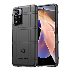 Silikon Hülle Handyhülle Ultra Dünn Flexible Schutzhülle 360 Grad Ganzkörper Tasche J01S für Xiaomi Redmi Note 11 Pro+ Plus 5G Schwarz