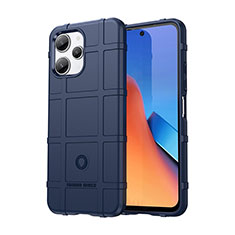 Silikon Hülle Handyhülle Ultra Dünn Flexible Schutzhülle 360 Grad Ganzkörper Tasche J01S für Xiaomi Redmi Note 12R 5G Blau