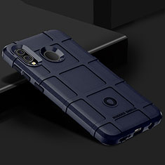 Silikon Hülle Handyhülle Ultra Dünn Flexible Schutzhülle 360 Grad Ganzkörper Tasche J02S für Samsung Galaxy A20 Blau