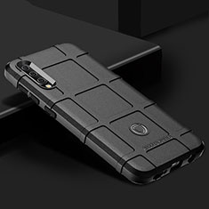 Silikon Hülle Handyhülle Ultra Dünn Flexible Schutzhülle 360 Grad Ganzkörper Tasche J02S für Samsung Galaxy A50 Schwarz