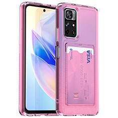 Silikon Hülle Handyhülle Ultra Dünn Flexible Schutzhülle 360 Grad Ganzkörper Tasche J02S für Xiaomi Poco M4 Pro 5G Pink