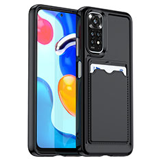 Silikon Hülle Handyhülle Ultra Dünn Flexible Schutzhülle 360 Grad Ganzkörper Tasche J02S für Xiaomi Redmi Note 11S 4G Schwarz