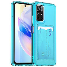 Silikon Hülle Handyhülle Ultra Dünn Flexible Schutzhülle 360 Grad Ganzkörper Tasche J02S für Xiaomi Redmi Note 11T 5G Hellblau