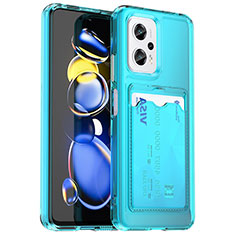 Silikon Hülle Handyhülle Ultra Dünn Flexible Schutzhülle 360 Grad Ganzkörper Tasche J02S für Xiaomi Redmi Note 11T Pro 5G Hellblau