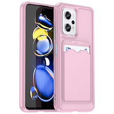 Silikon Hülle Handyhülle Ultra Dünn Flexible Schutzhülle 360 Grad Ganzkörper Tasche J02S für Xiaomi Redmi Note 11T Pro 5G Rosa