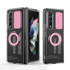 Silikon Hülle Handyhülle Ultra Dünn Flexible Schutzhülle 360 Grad Ganzkörper Tasche MJ1 für Samsung Galaxy Z Fold3 5G Rosa