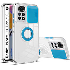 Silikon Hülle Handyhülle Ultra Dünn Flexible Schutzhülle 360 Grad Ganzkörper Tasche MJ1 für Xiaomi Redmi Note 11 Pro 4G Blau