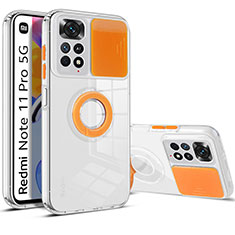 Silikon Hülle Handyhülle Ultra Dünn Flexible Schutzhülle 360 Grad Ganzkörper Tasche MJ1 für Xiaomi Redmi Note 11 Pro 4G Orange