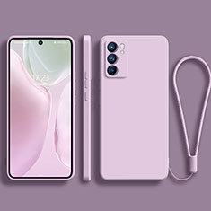 Silikon Hülle Handyhülle Ultra Dünn Flexible Schutzhülle 360 Grad Ganzkörper Tasche S01 für Oppo Reno6 Pro 5G India Helles Lila