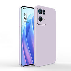 Silikon Hülle Handyhülle Ultra Dünn Flexible Schutzhülle 360 Grad Ganzkörper Tasche S01 für Oppo Reno7 Pro 5G Helles Lila