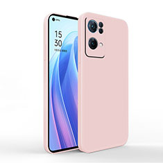 Silikon Hülle Handyhülle Ultra Dünn Flexible Schutzhülle 360 Grad Ganzkörper Tasche S01 für Oppo Reno7 Pro 5G Rosa