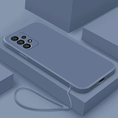 Silikon Hülle Handyhülle Ultra Dünn Flexible Schutzhülle 360 Grad Ganzkörper Tasche S01 für Samsung Galaxy A32 4G Lavendel Grau